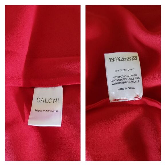 Saloni Pixie Silk Chiffon Floral Print Ruffled Mini Dress Size 6 Pink Red - Picture 16 of 16